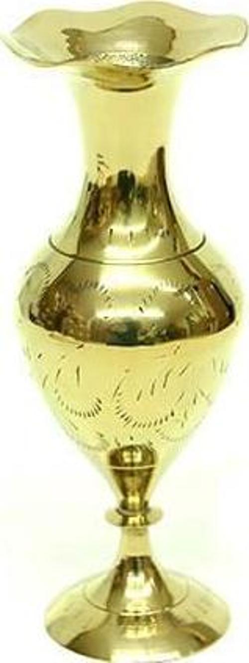Vazo Düz Model Tamamı Pirinç Dekoratif Knm-H0035