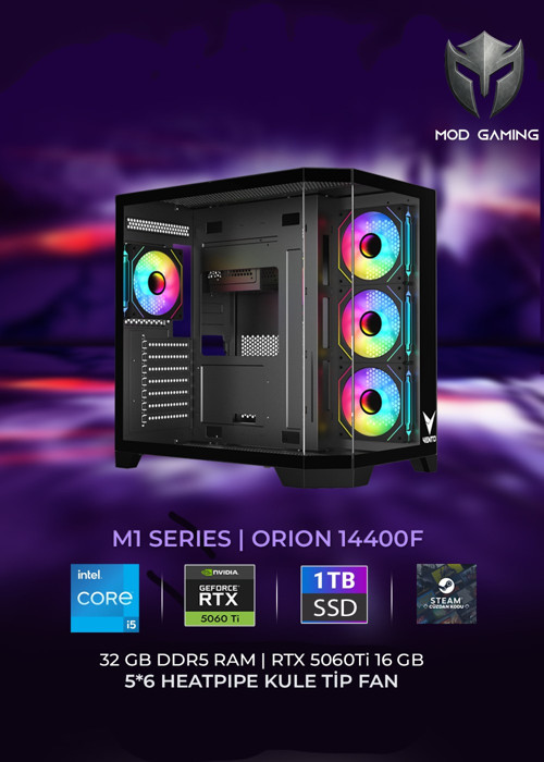 Orion MG-O12B I5 14400F RTX5060 Ti 16GB 32GB Ram 1 Tb SSD Oyuncu OEM PAKET