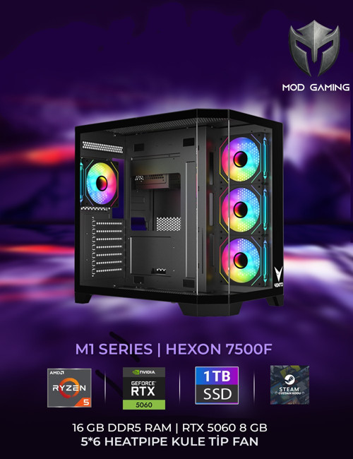 Hexon MG-H13B Amd Ryzen 5 7500F RTX5060 16GB Ram 1 Tb SSD Oyuncu OEM PAKET