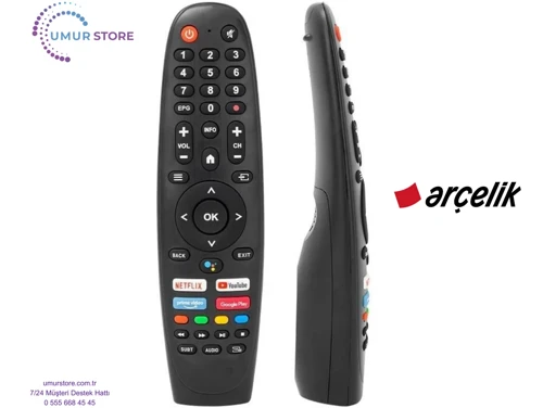 Arçelik İle Uyumlu Android TV Kumandası Mikrofonlu