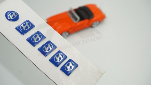 Hyundai Cam Açma Jant Torpido Direksiyon Metal Sticker Logo Seti