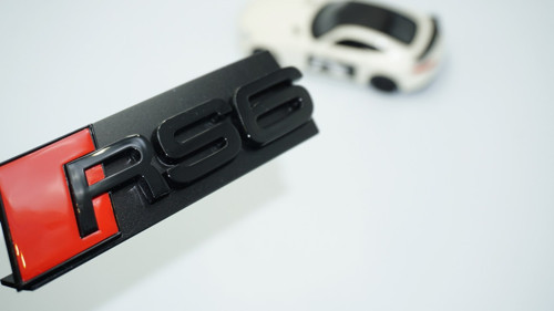 Rs6 Siyah Kırmızı 3d Ön Panjur Logo Audi İle Uyumlu