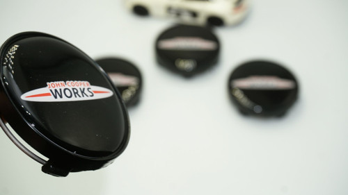 Mini John Cooper Works Logo Siyah Jant Göbeği Kapak Seti
