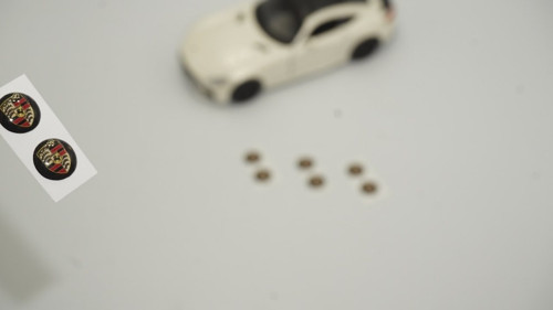 Porsche Uyumlu Logo Jant Torpido Direksiyon 9Mm Damla Sticker Logo Seti
