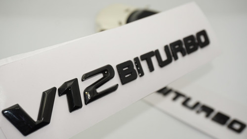 Benz V12 Biturbo Çamurluk Yanı Siyah Logo Amblem 2 Li S
