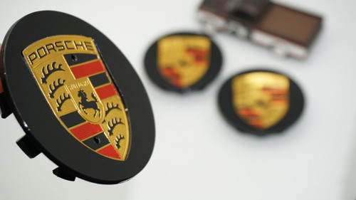 Porsche Siyah Jant Göbeği Kapak Seti 76mm