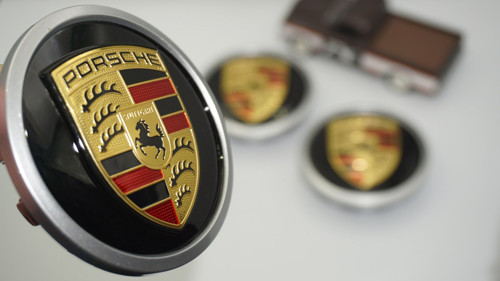 Porsche Yeni Nesil Siyah Gri Jant Göbeği Kapak Seti 76m