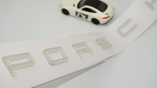 Porsche Bagaj Şeffaf Renk Yazı Logo Arma -
