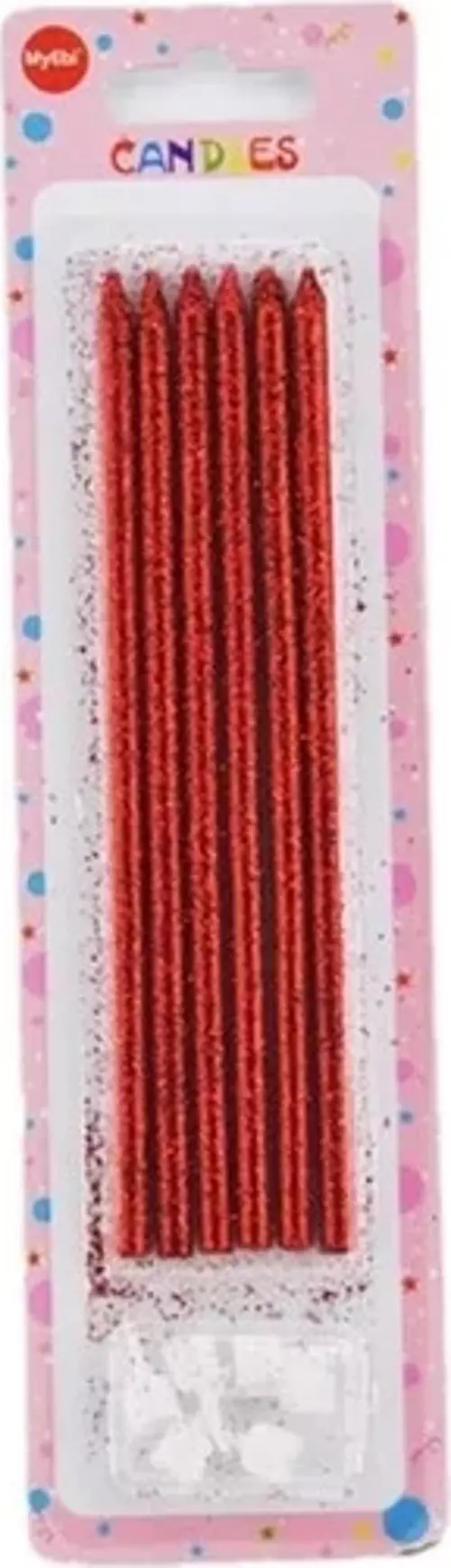 SİMLİ MUM 14CM KIRMIZI 6'LI SET