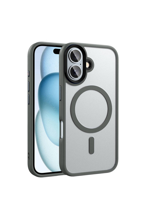 İphone 16 İle Uyumlu Sert Pc Arka Yüzey Wireless Şarj Özellikli Buzlu Saydam Zf Kapak