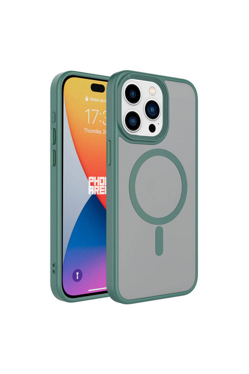 İphone 15 Pro İle Uyumlu Sert Pc Arka Yüzey Wireless Şarj Özellikli Buzlu Saydam Zf Kapak