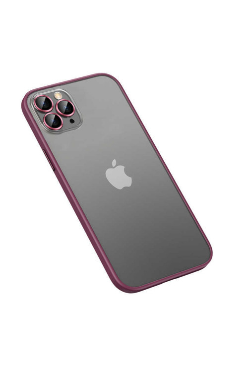 Iphone 13 Pro Uyumlu Kılıf Kamera Lens Korumalı Chatoyant Retro Kapak Koyu Mor