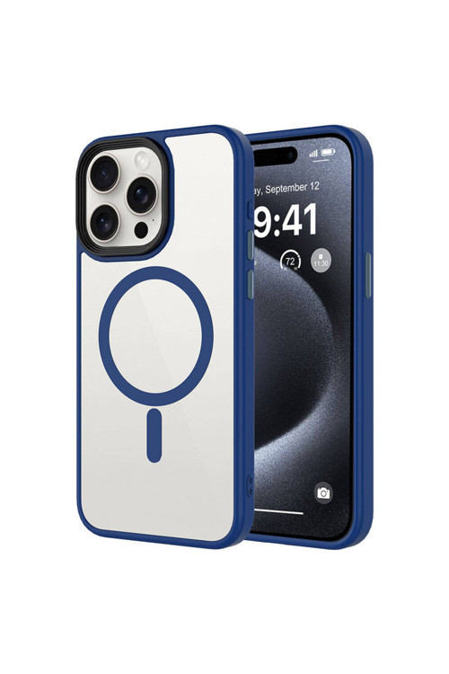 İphone 15 Pro İle Uyumlu Sert Pc Arka Yüzey Wireless Şarj Özellikli Buzlu Saydam Zf Kapak