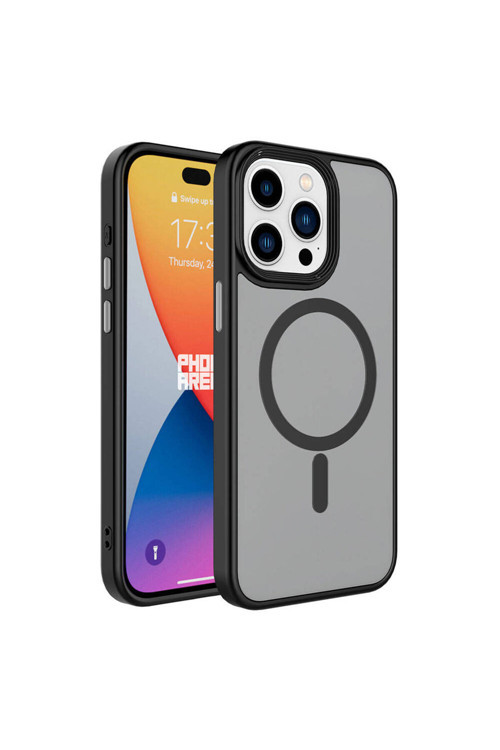 İphone 15 Pro Max İle Uyumlu Sert Pc Arka Yüzey Wireless Şarj Özellikli Buzlu Saydam Zf Kapak