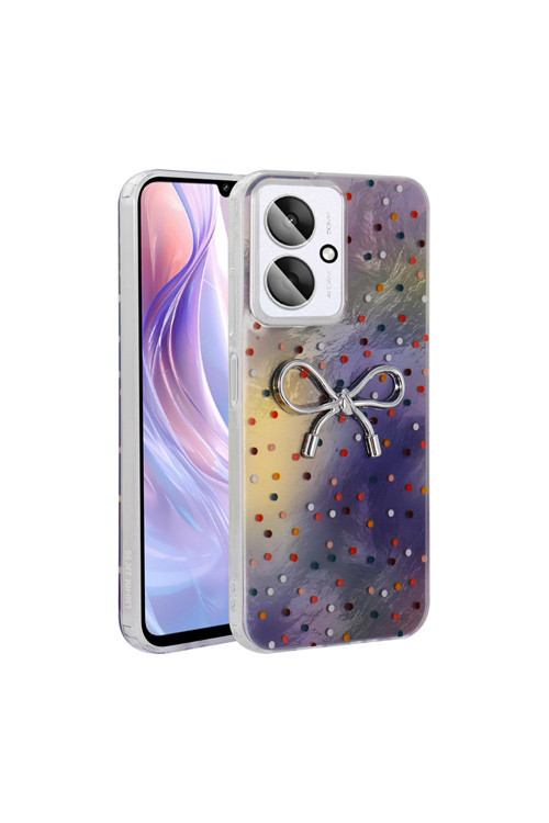 Poco C65 İle Uyumlu Figürlü Ponti Silikon Telefon Kılıfı Gökküşağı Kurdele