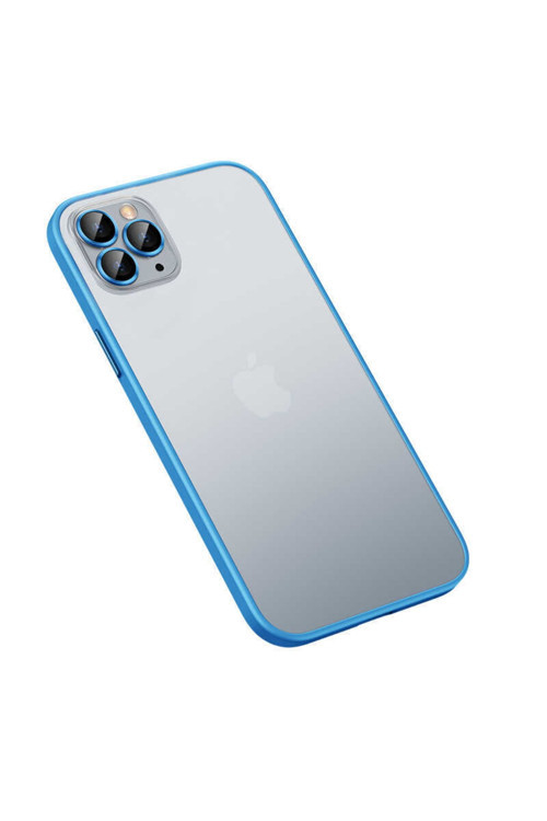 Iphone 13 Pro Uyumlu Kılıf Kamera Lens Korumalı Chatoyant Retro Kapak Mavi