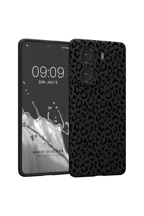 Casper Via X40 İle Uyumlu Özel Tasarım Yüksek Kalite Silikon Kılıf Sd-01 (Leopar)