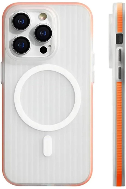 İphone 15 Pro Max İle Uyumlu Kılıf Kamera Korumalı Magsafe Uyumlu Şeffaf Transparan Tırtıklı Kılıf