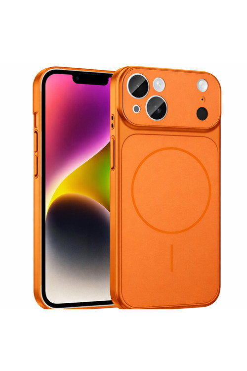 İphone 13-14 İle Uyumlu 17 Pro Görünümlü Magsafe Destekli Lens Korumalı Şık Telefon Kılıfı