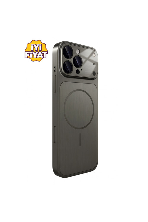 İphone 14 Pro Max İle Uyumlu 17 Pro Max Görünümlü Magsafe Destekli Lens Korumalı Şık Telefon Kılıfı