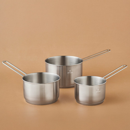 Fiorino İndüksiyon Tabanlı Çelik 3 Parça Mini Sütlük/Sosluk Set