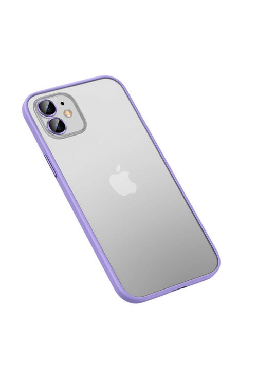 Iphone 12 Ile Uyumlu Kılıf Kamera Lens Korumalı Chatoyant Retro Kapak Lila