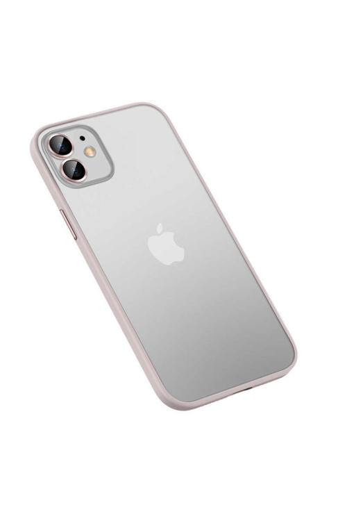 Iphone 12 Ile Uyumlu Kılıf Kamera Lens Korumalı Chatoyant Retro Kapak Rosegold