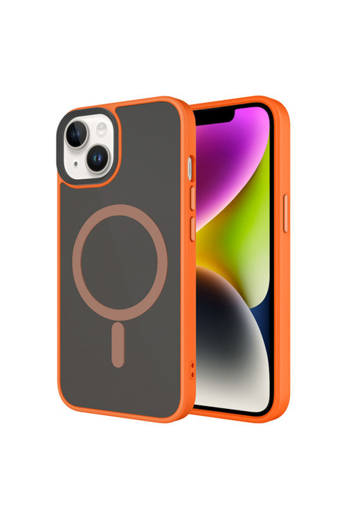 İphone 13-14 İle Uyumlu Sert Pc Arka Yüzey Wireless Şarj Özellikli Buzlu Saydam Zf Kapak