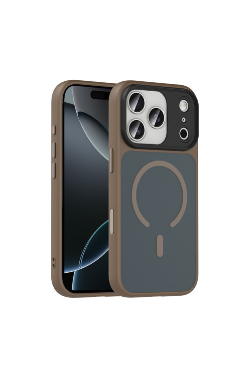 İphone 17 Pro İle Uyumlu Sert Pc Arka Yüzey Wireless Şarj Özellikli Buzlu Saydam Zf Kapak