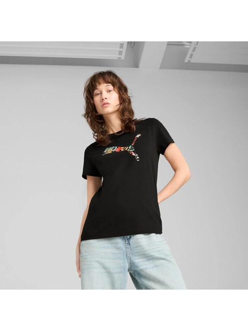 Graphics Floral Cat Logo Tee Kadın Spor Tişört 68508101