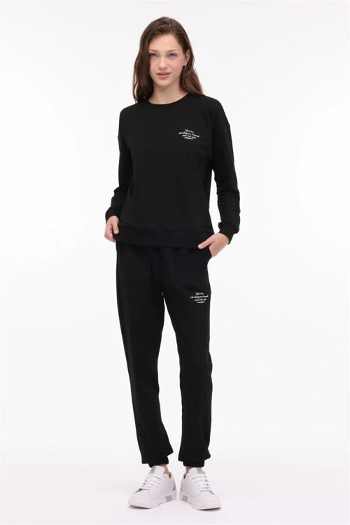 A10178487708010 Wb Anna 16 4Pr Sıyah Kadın Orme Sweatshırt