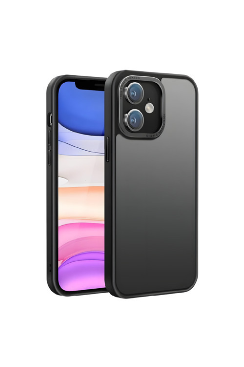 Redmi Note 12 Pro İle Uyumlu Köşe Korumalı Buzlu Saydam Metal Koruma Çerçeveli Kamera Korumalı Kılıf