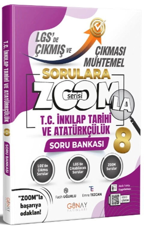 Günay 8.Sınıf Lgs İnkilap Tarihi Çıkması Muhtemel Soru Bankası Zoom Serisi