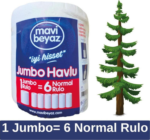 Beyaz Kağıt Havlu Jumbo 1=6 (2'li)