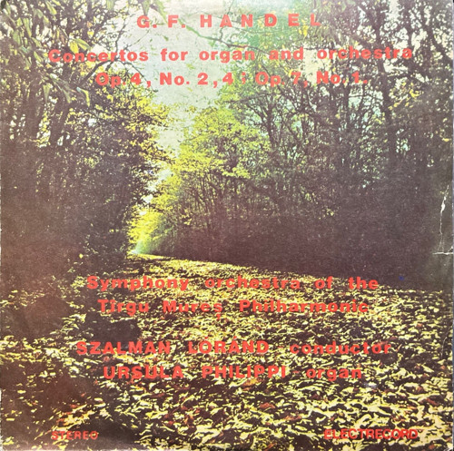 G. F. Handel Concertor For Organ And Orchestra Classic LP Plak