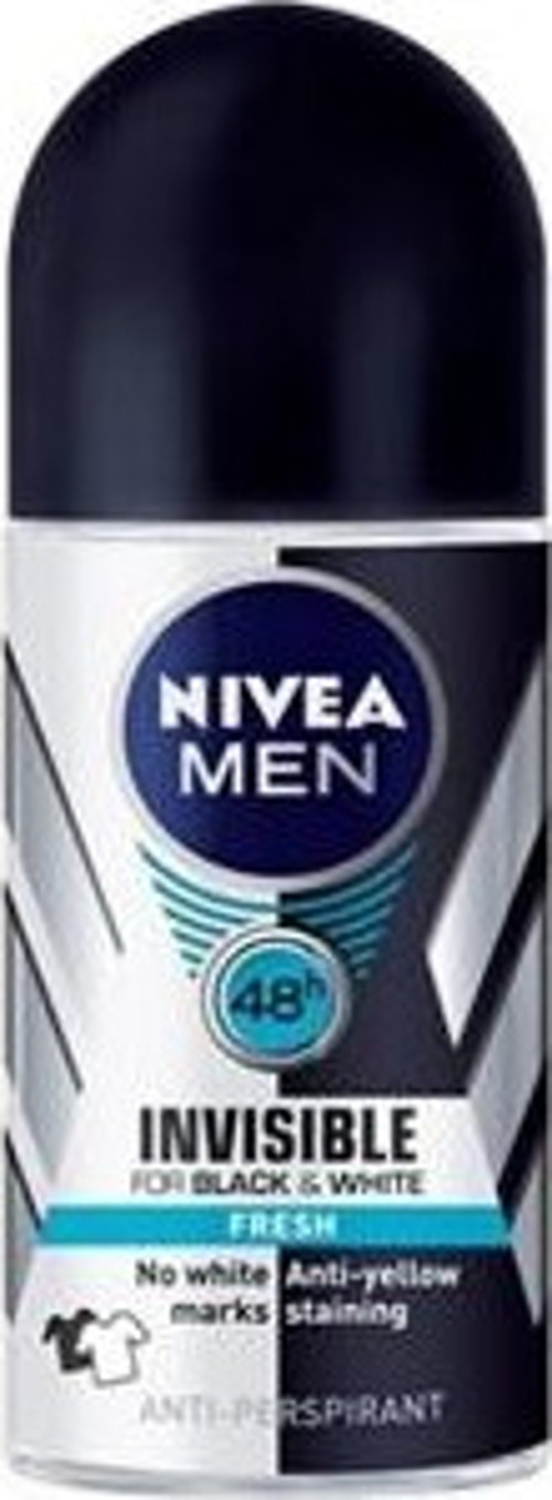 Deo Roll-On 50 ml. Men İnvisible B&W Fresh (12'li)