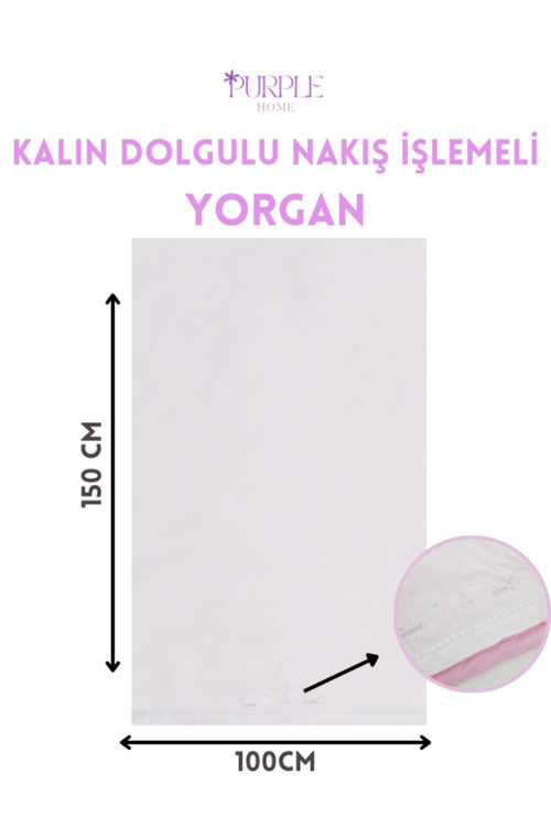 Mavi Yorgan 100X150Cm Kalın Dolgulu Silikon Microfiber Çocuk Yorganı