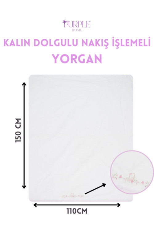 Mavi Yorgan 100X150Cm Kalın Dolgulu Silikon Microfiber Çocuk Yorganı