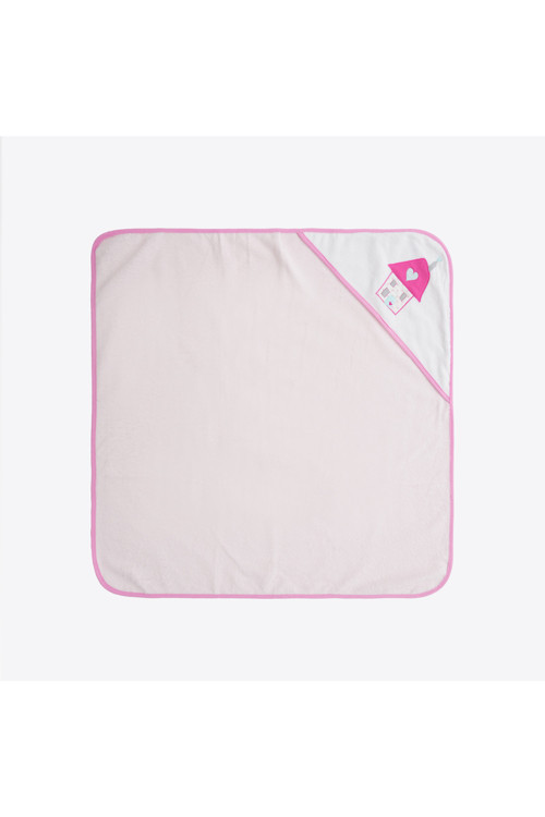 %100 Pamuk Bebek Banyo Kundağı - Pembe Bebek Banyo Havlusu - Yeni Doğan Hediyesi