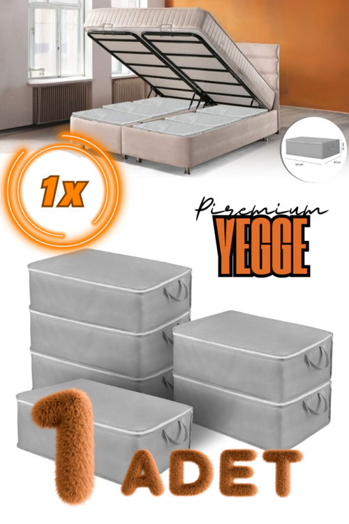 Büyük Boy Bazaaltı Ve Çekyat Hurç 64 X 45 X 22 Cm Antrasit Gri Baza Altı Hurç Saklama Hurcu