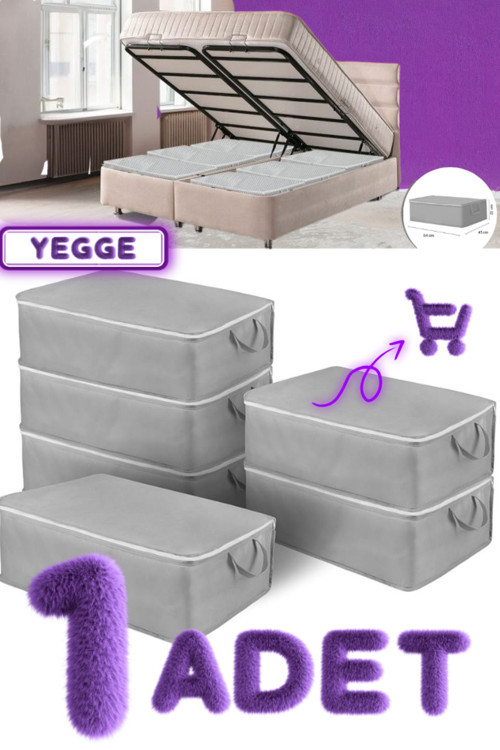 Büyük Boy Bazaaltı Ve Çekyat Hurç 64 X 45 X 22 Cm Antrasit Gri Baza Altı Hurç Saklama Hurcu