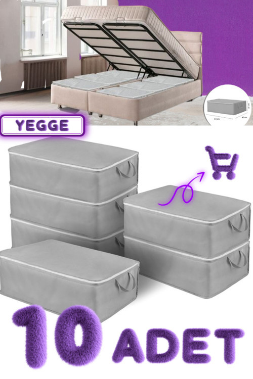 10 Adet - Büyük Boy Bazaaltı Ve Çekyat Hurç 64 X 45 X 22 Cm Antrasit Gri