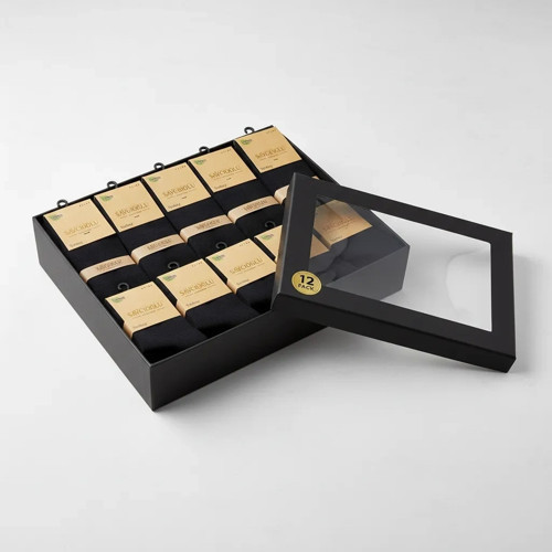 Füme Renk Bambu Erkek Çorap 12 Adet