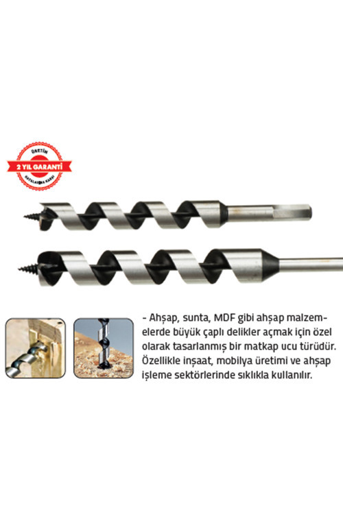 Ağaç Delme Matkap Ucu Kısa 8 x 125 mm Hex