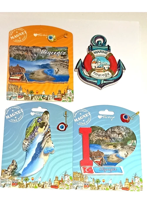 4 Adet Farklı Model Desenli Renkli Kültürel Mıknatıslı Magnet
