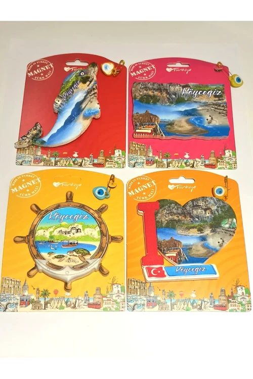 4 Adet Farklı Model Desenli Renkli Kültürel Mıknatıslı Magnet