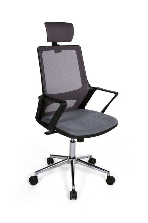 Lizz Gri Fileli Yönetici Koltuğu | Ergonomik Başlıklı Ofis Koltuğu Gri