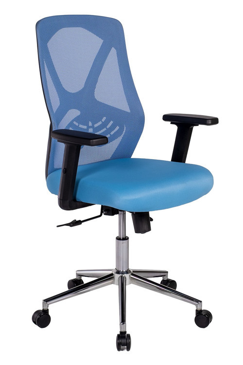 Dolphin Siyah Fileli Çalışma Koltuğu | Ergonomik Şef ve Toplantı Koltuğu Açık Mavi