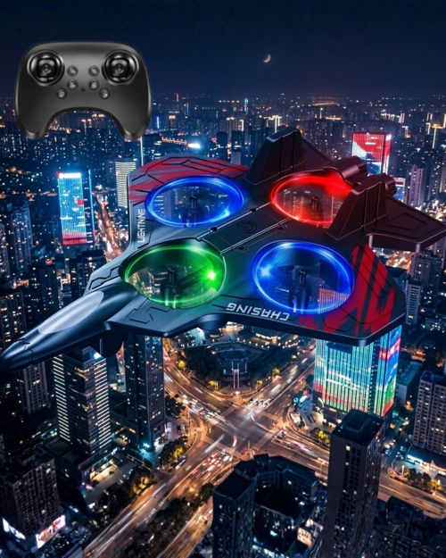 Led Işıklı Oyuncak Drone Fighter Jet Tasarımlı Uzaktan Kumandalı Uçak