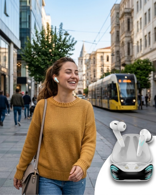 Bluetooth Oyuncu Kulaklığı Kablosuz Kulaklık İphone 11 İphone 13 Samsung S23 Xiaomi Redmi Note 12 Uy